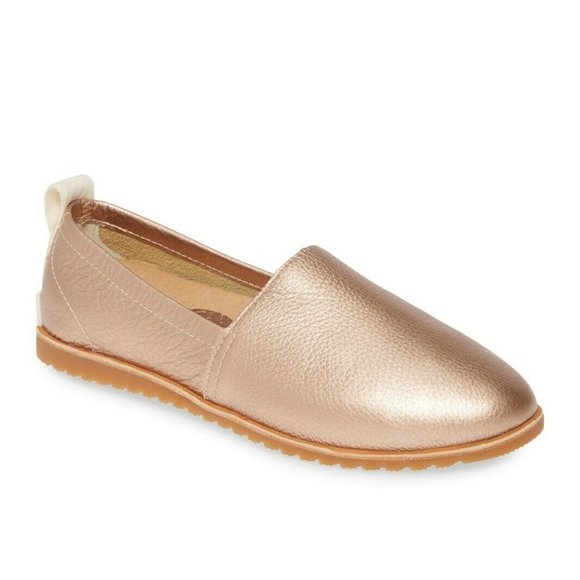 gold slip on flats